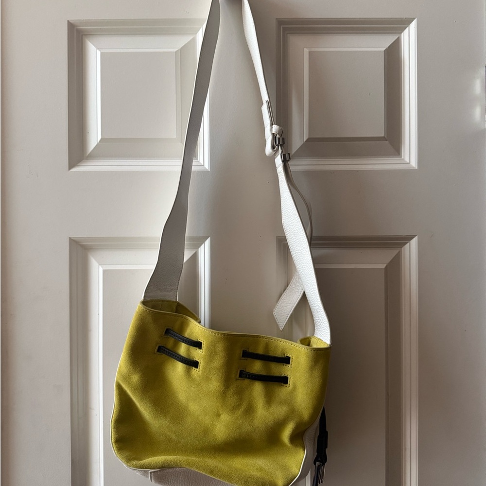 Halston Heritage suede and leather shoulder bag